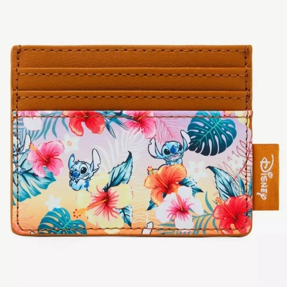 Loungefly Disney Stitch Tropical Flower Sunset Card Holder New OOS